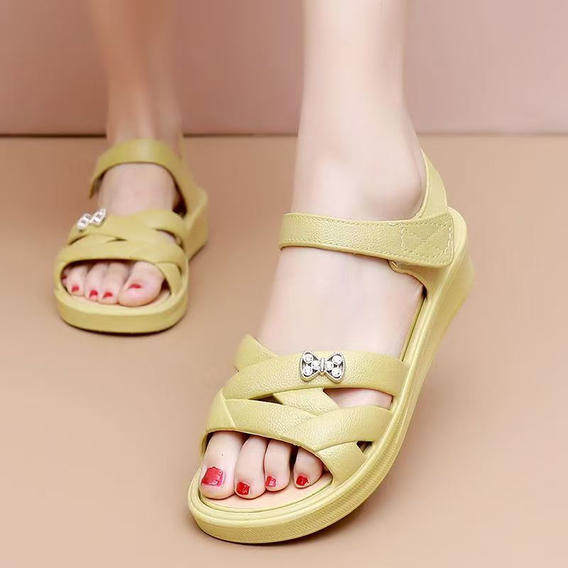 Velcro Hook Loop - Sandalias de cuña para mujer de